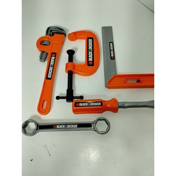 Kids Black and Decker‎ Plastic Play tools Orange and Black 5 pcs Set - Picture 1 of 6